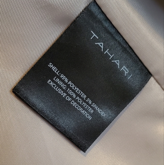 Tahari Jayden Crepe Topper Jacket Long Blazer Cream Tan Size XS - Picture 10 of 12